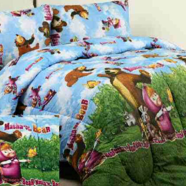 sprei single marsha the bear