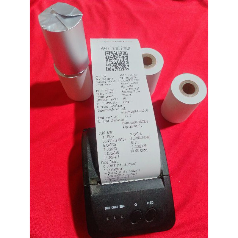 kertas thermal polos 57x38 edc mesin printer bluetooth