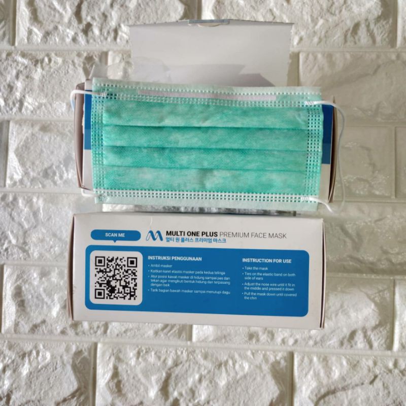 MASKER MEDIS EARLOOP HIJAU MULTI ONE PLUS