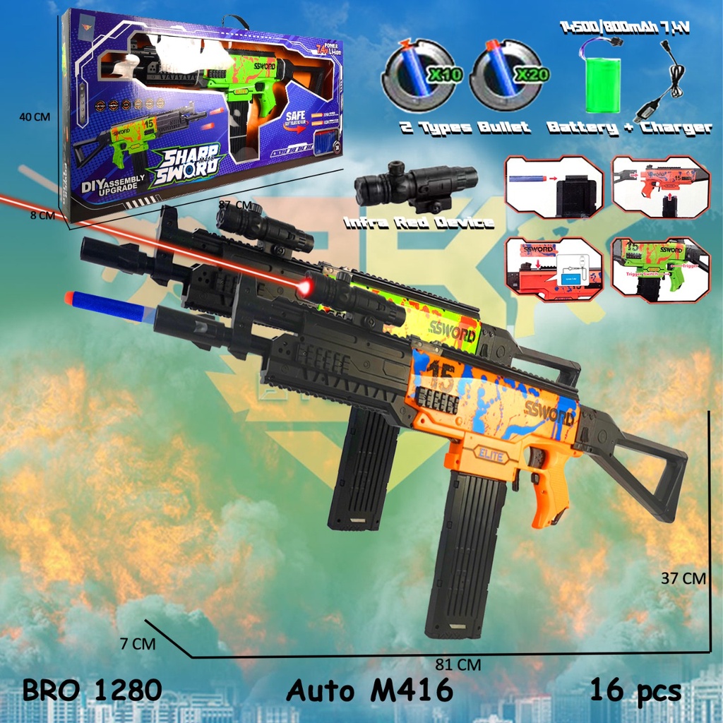 Mainan Pistolan Soft Bullet Automatic PUBG Free Fire