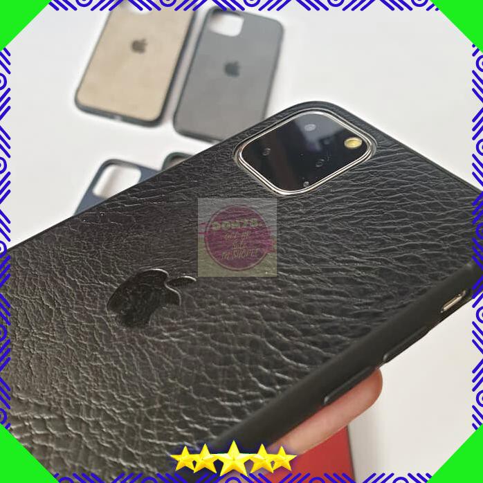 IPHONE 11 PU LEATHER LOGO APPLE BACK CASE