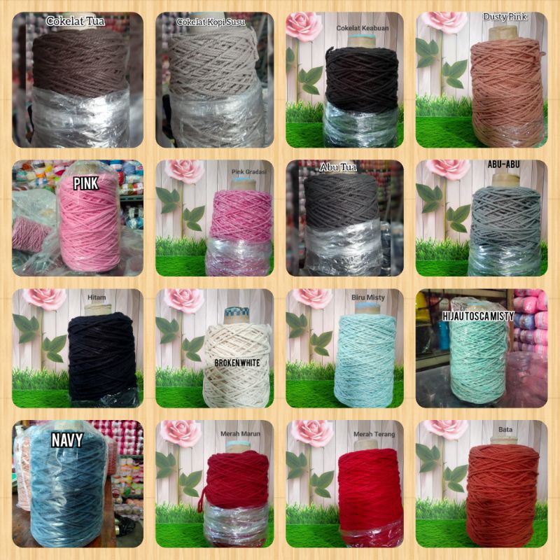 Tali Katun Macrame 3 mm / 4 Ons