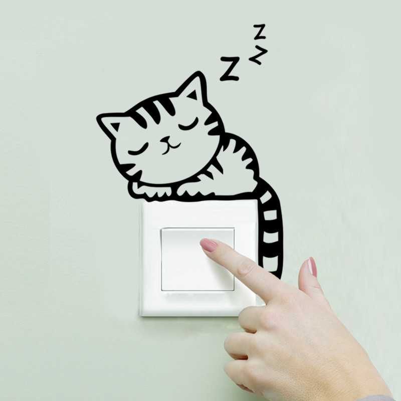 (COD) ZULIASTRRR Sticker Wallpaper Dinding Sleeping Cat