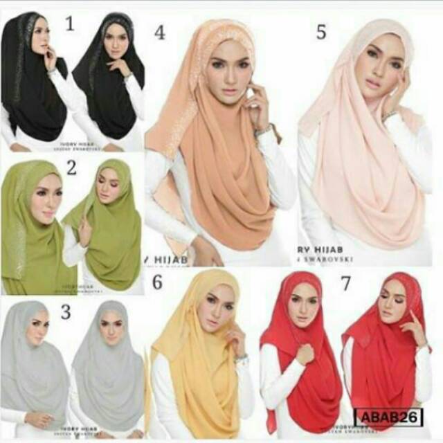 Pashmina Instan Ivory 2 Faces