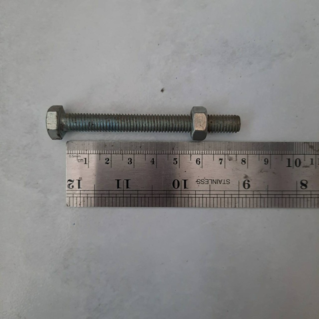 baut mur putih 7 x 75 mm