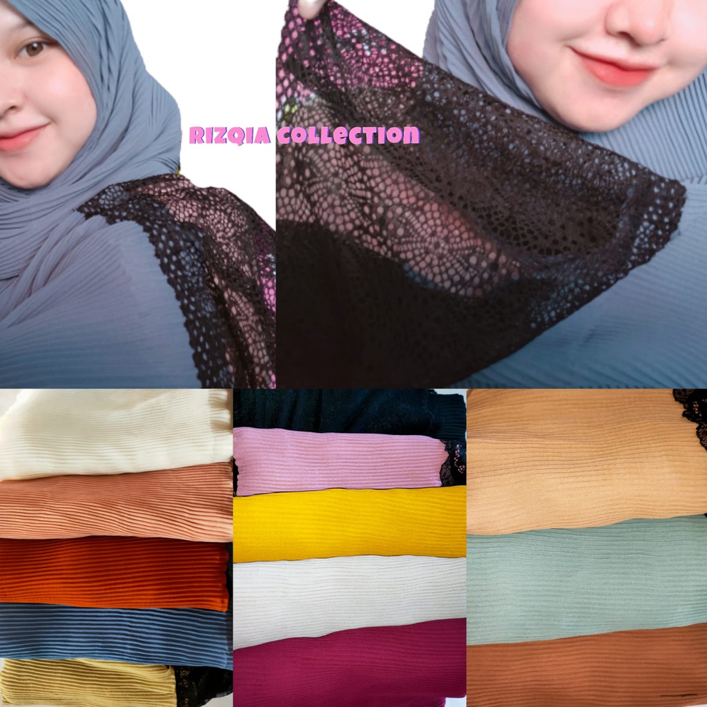 ( COD ) Kerudung Pashmina plisket / prisket renda ( model terbaru )