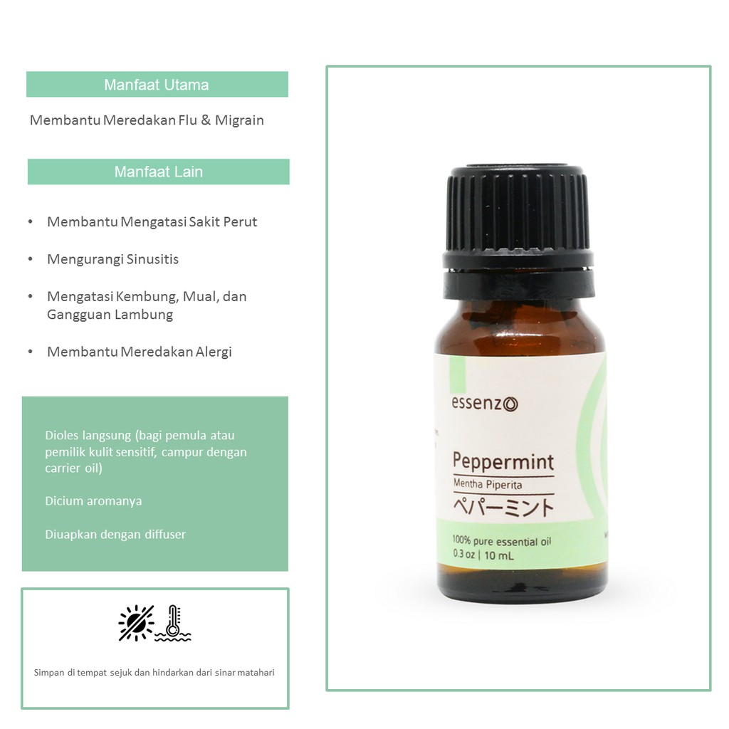 Peppermint Essential Oil - 10mL (FLU dan MIGRAIN)
