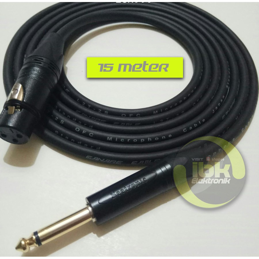 kabel mic/kabel microphone 15 meter - Hitam