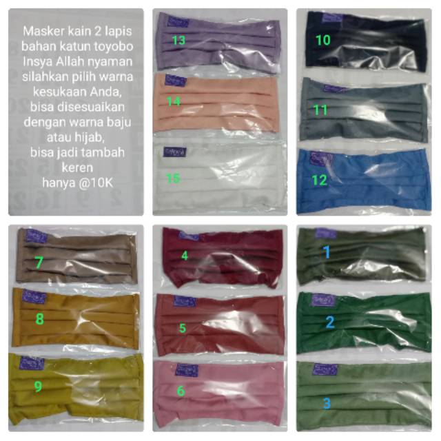 Masker kain katun 2 lapis