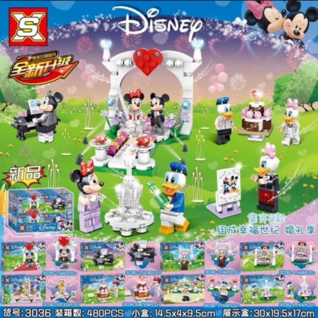 Bricks Mickey Mouse Wedding Party 8 in 1 Block