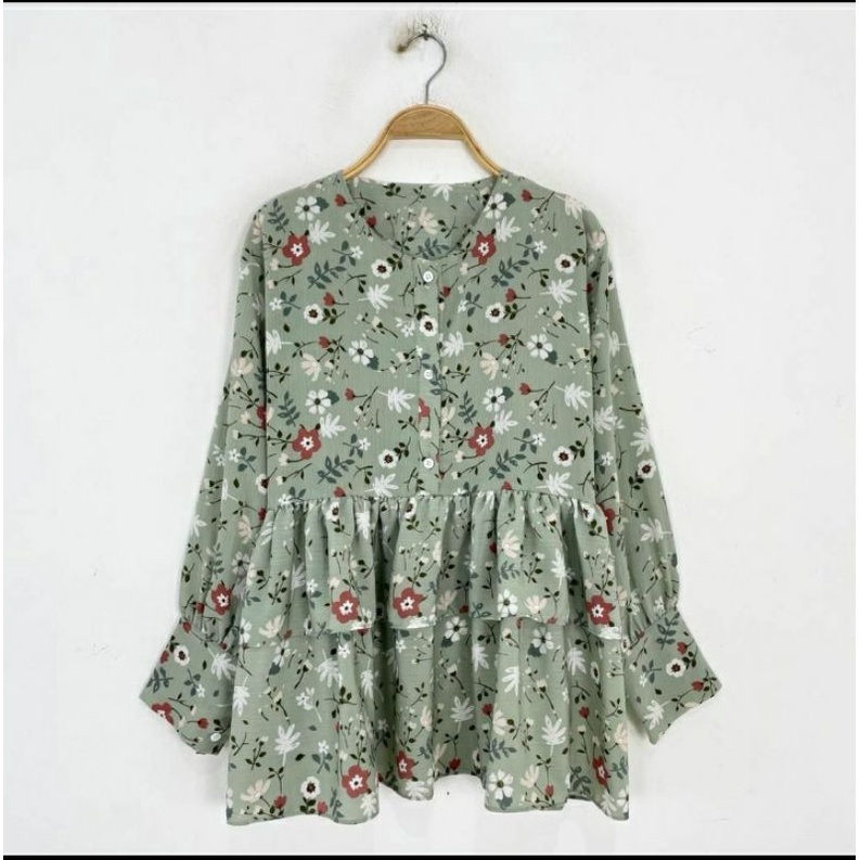 baju blues mango crinkle