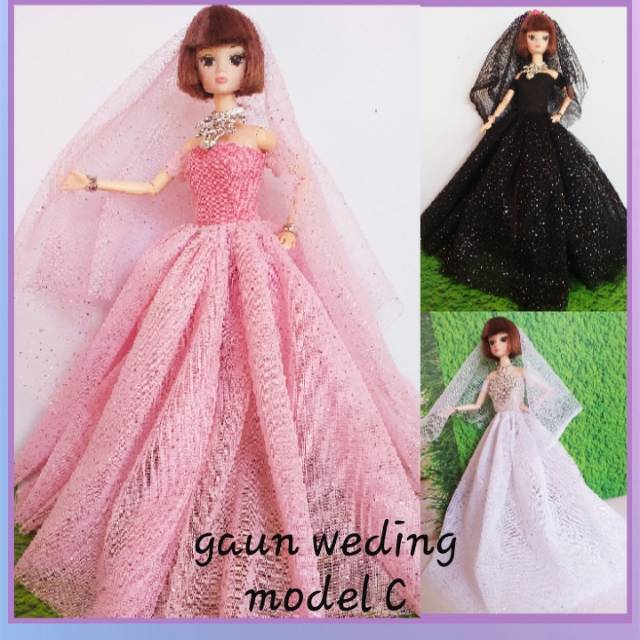 GAUN WEDDING BJD BONEKA Berbi
