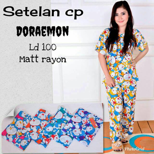 Baju tidur Setelan Cp Doraemon