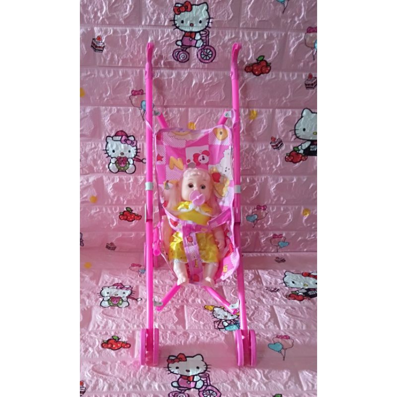 boneka bayi dan stroller