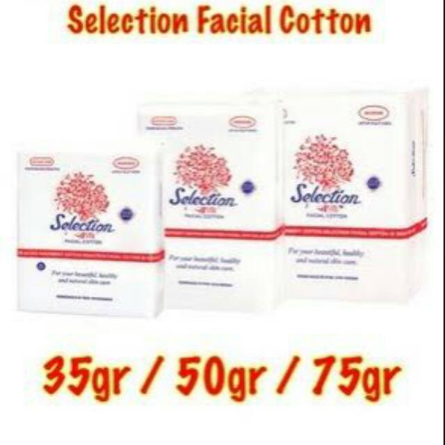 Kapas putih "SELECTION" 35gr Isi 12 pack/bal