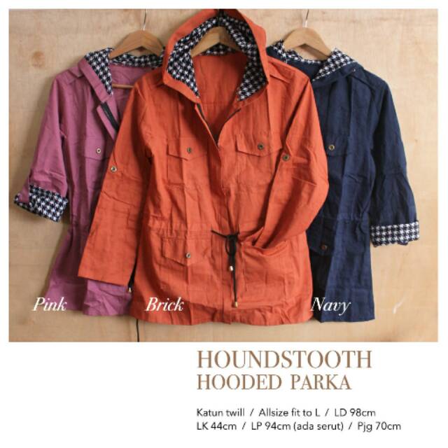 HOUNDSTOOTH HOODED PARKA