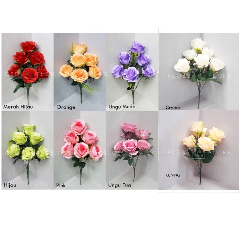 Bunga Artificial / Bunga Palsu / Rose Dream x6