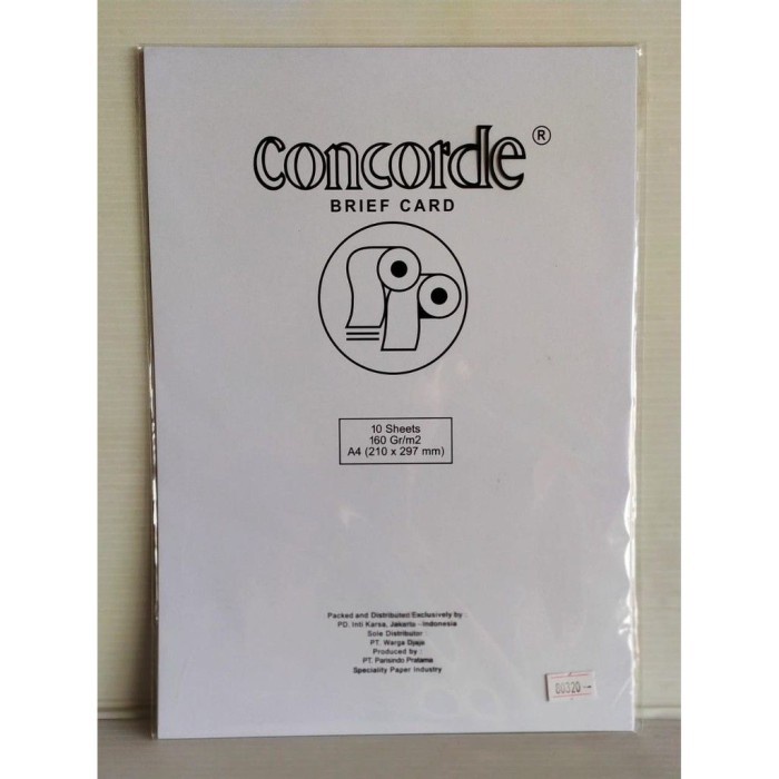 CONCORDE BRIEF CARD 80320/WHT