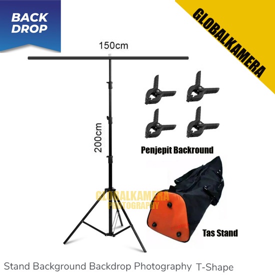 Background Stand T-Shaped Bracket Stand Backdrop Studio 150x200cm
