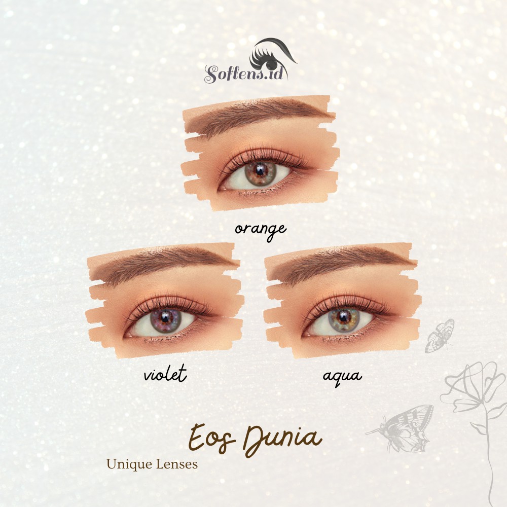 EOS Dunia Soflens Warna Aqua Orange Violet