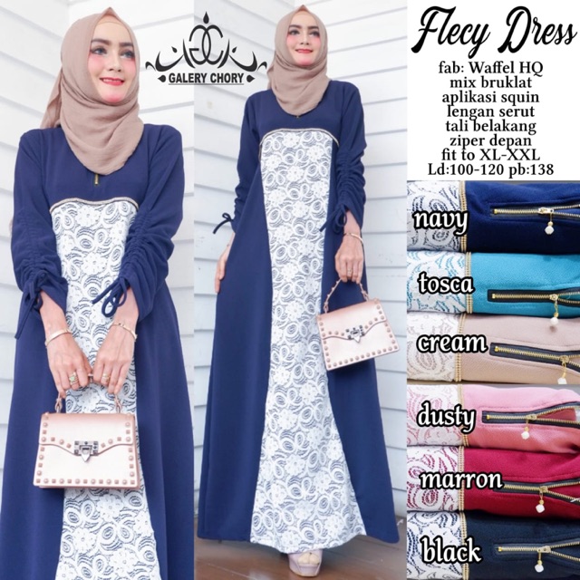 Flecy Dress Dres Maxy Maxi