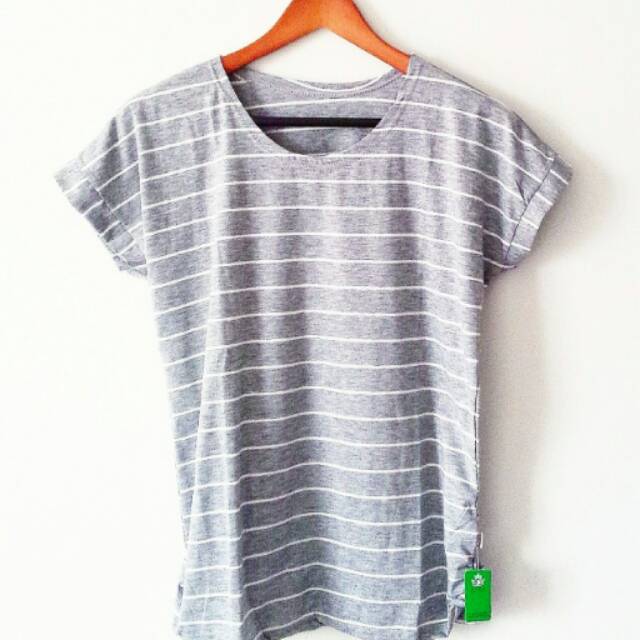 Stripe tee light grey