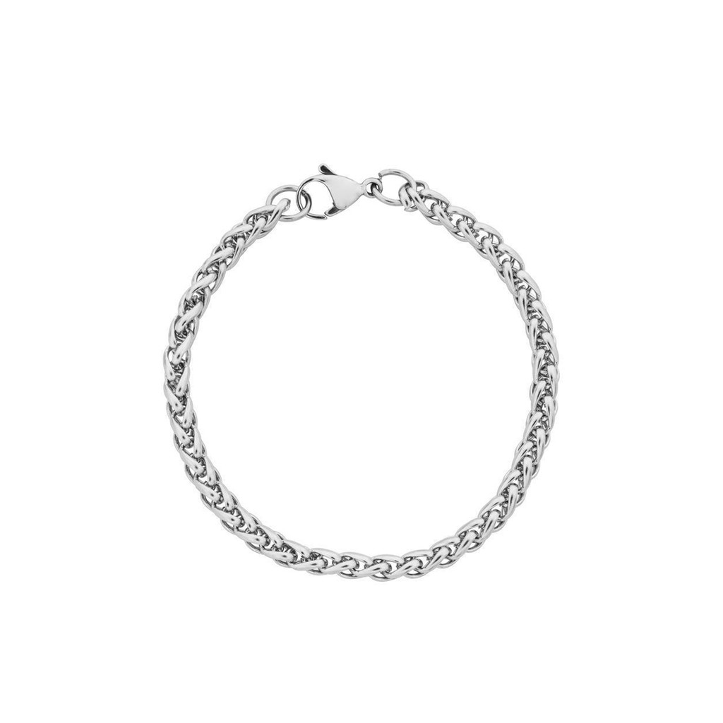Gelang Pria Wheat Bracelet Silver Tone