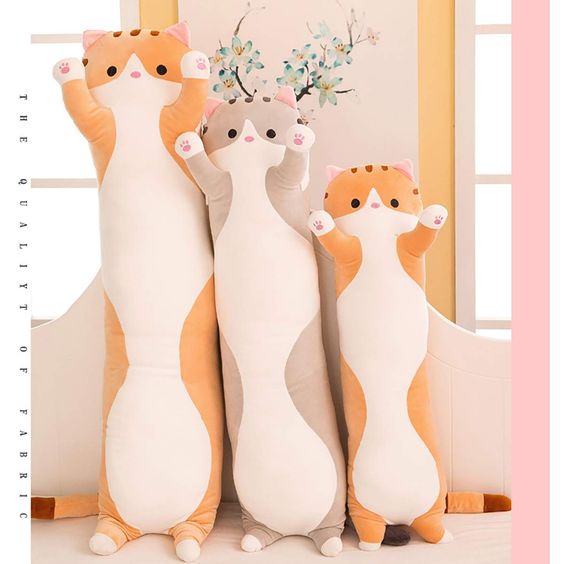 Boneka Guling Kucing Viral Bahan Halus dan Lembut