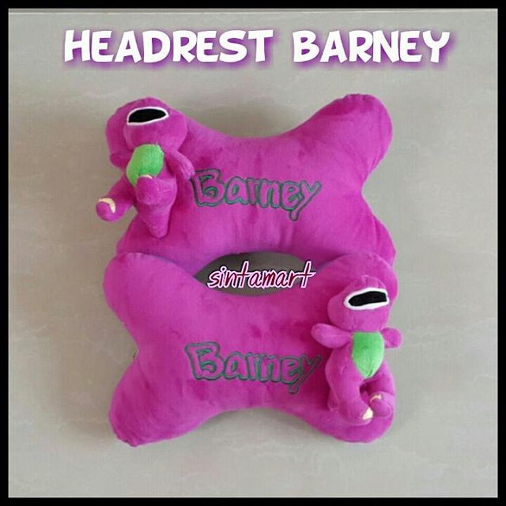 Bantal Mobil Headrest Barney
