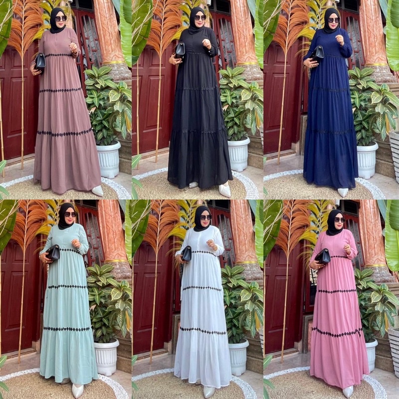 GAMIS SERUTY WITH RENDA BUNGA SUSUN