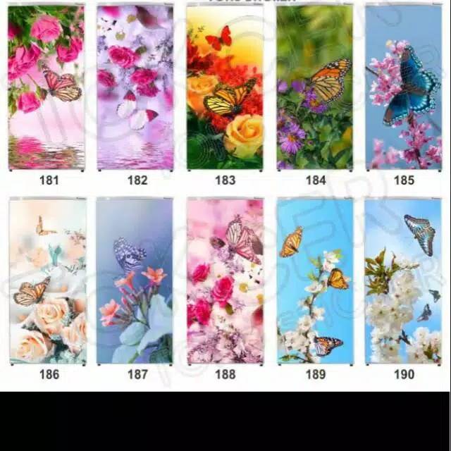 Stiker kulkas motif bunga termurah