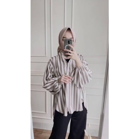 BLOUSE STRIPE OVERSIZE