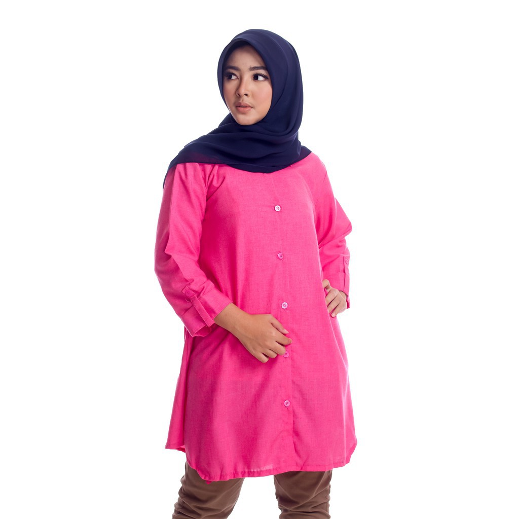 VIVAL DENIM PINK KANCING DEPAN
