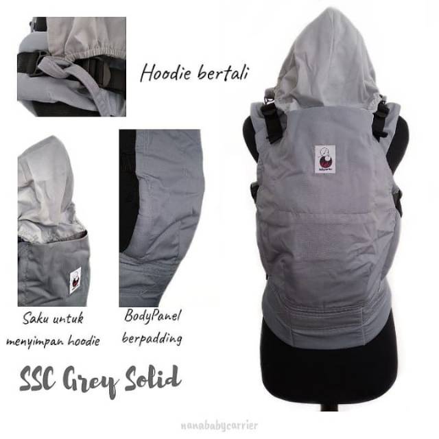 Nana baby carier (Grey Solid size standar)