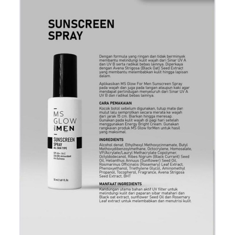 Sunscreen Spray Ms Glowmen