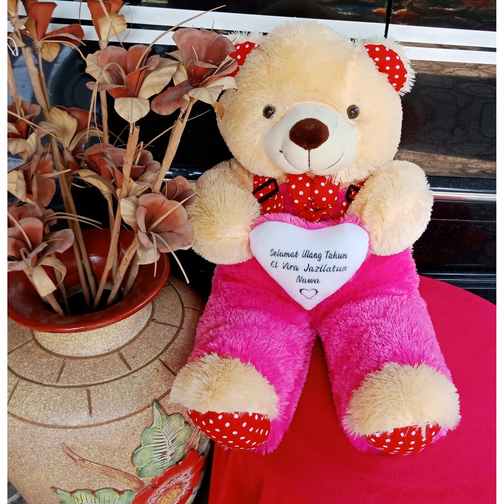 Boneka bear Jojon 75cm + tulisan