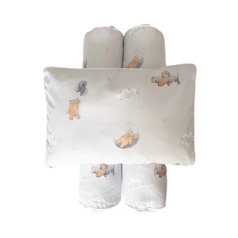 Cottonseeds Bantal Guling Set Brown Bear