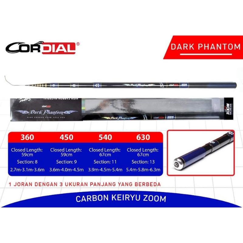 Tegek Pancing Zoom Pole Cordial Dark Phantom