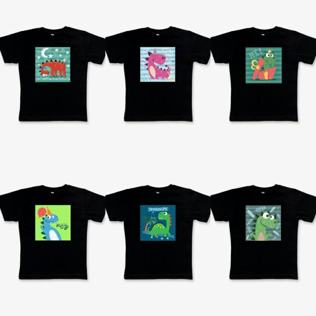 Kaos Anak Dinosaurus Katun Combed 30S