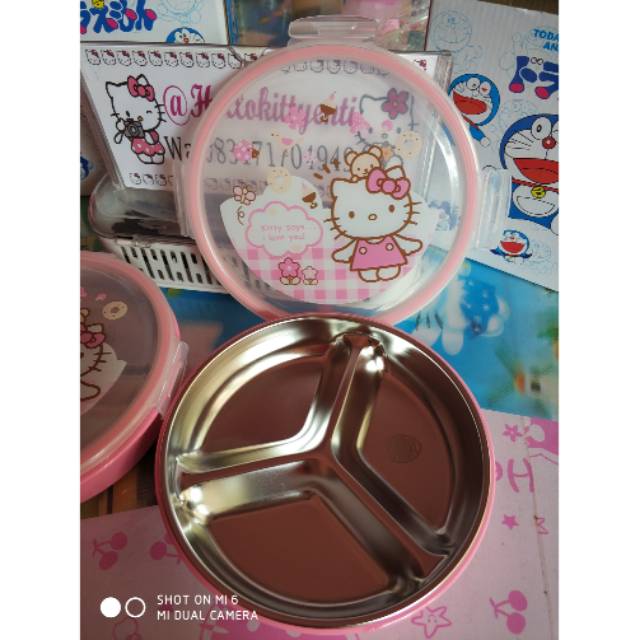 Rantang bulat stainless hellokitty