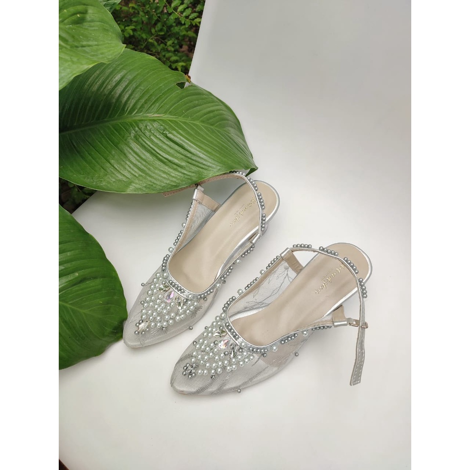 wedding shoes calarista  silver 5 cm kaca