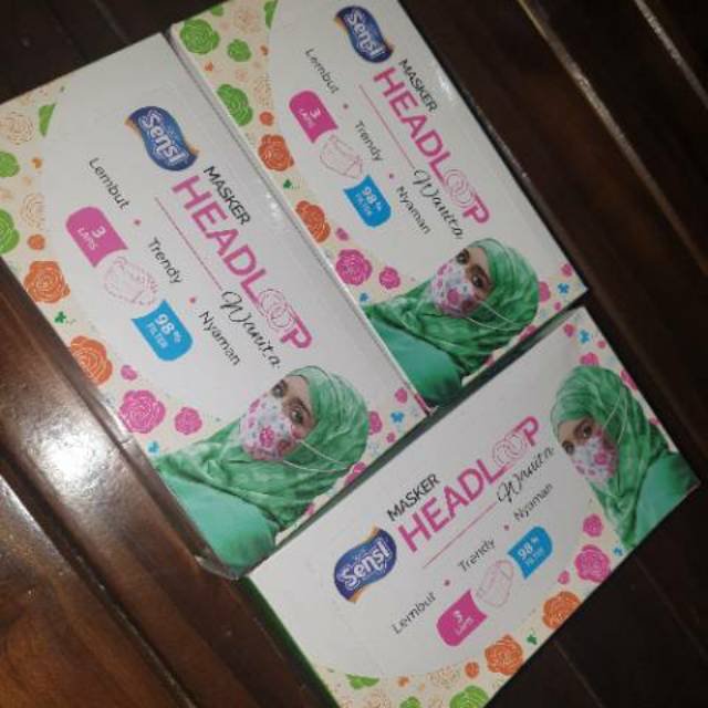 Masker medis sensi 3 ply earloop dan headloop