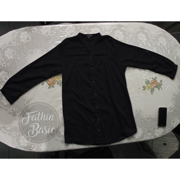 Kemeja blouse Fathin basic - Black Murah BFTH