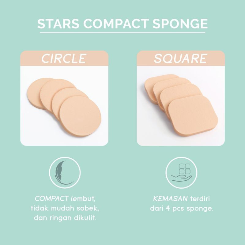 isi 4 Glamfix Stats Compact Sponge / sponge bedak make up
