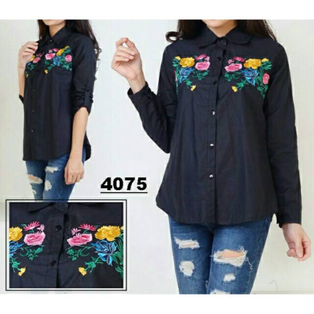 4075 KEMEJA CHIA HITAM