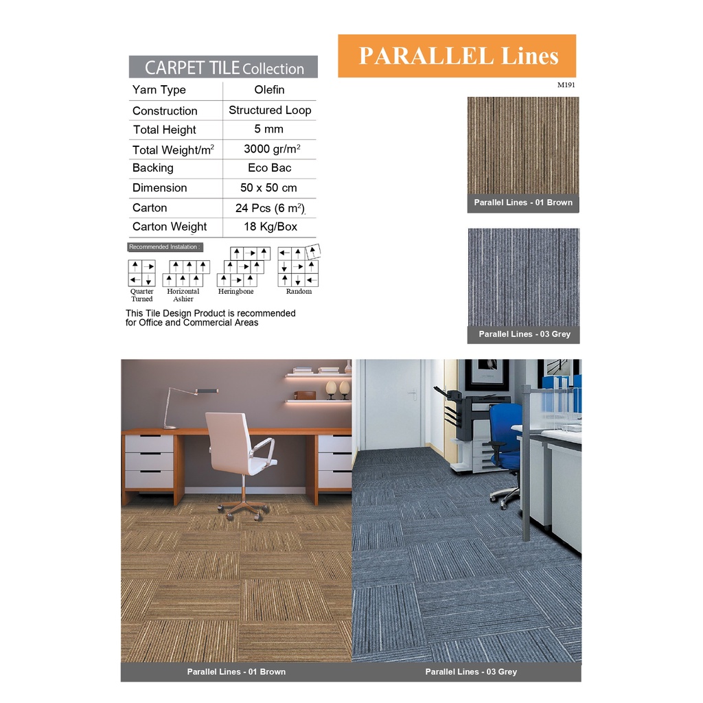Karpet Tile King Parallel Lines BEST PRICE