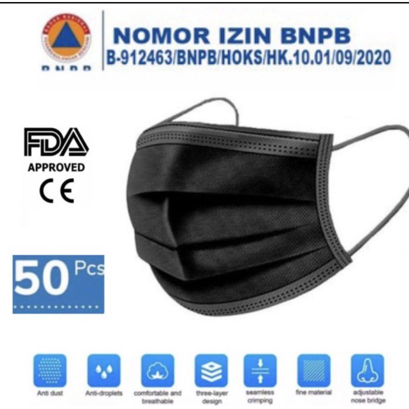 Masker Earloop Hitam