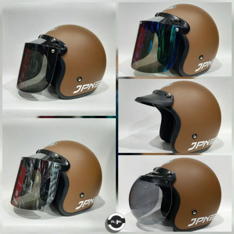 Helm Bogo Coklat Doff