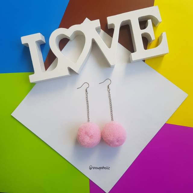 Soft Pink Pompom Earrings