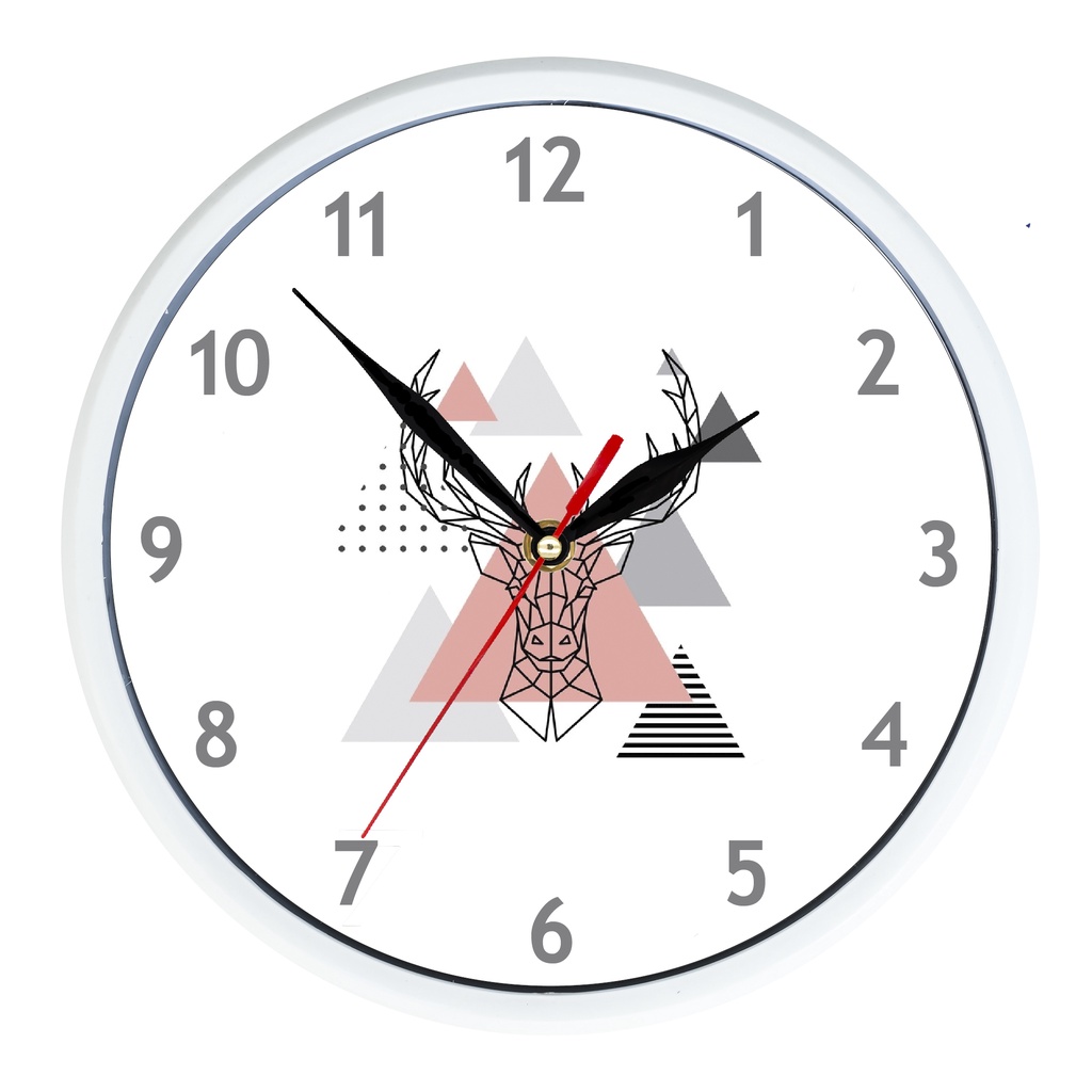 Jam Dinding Motif Scandinavia - Deer